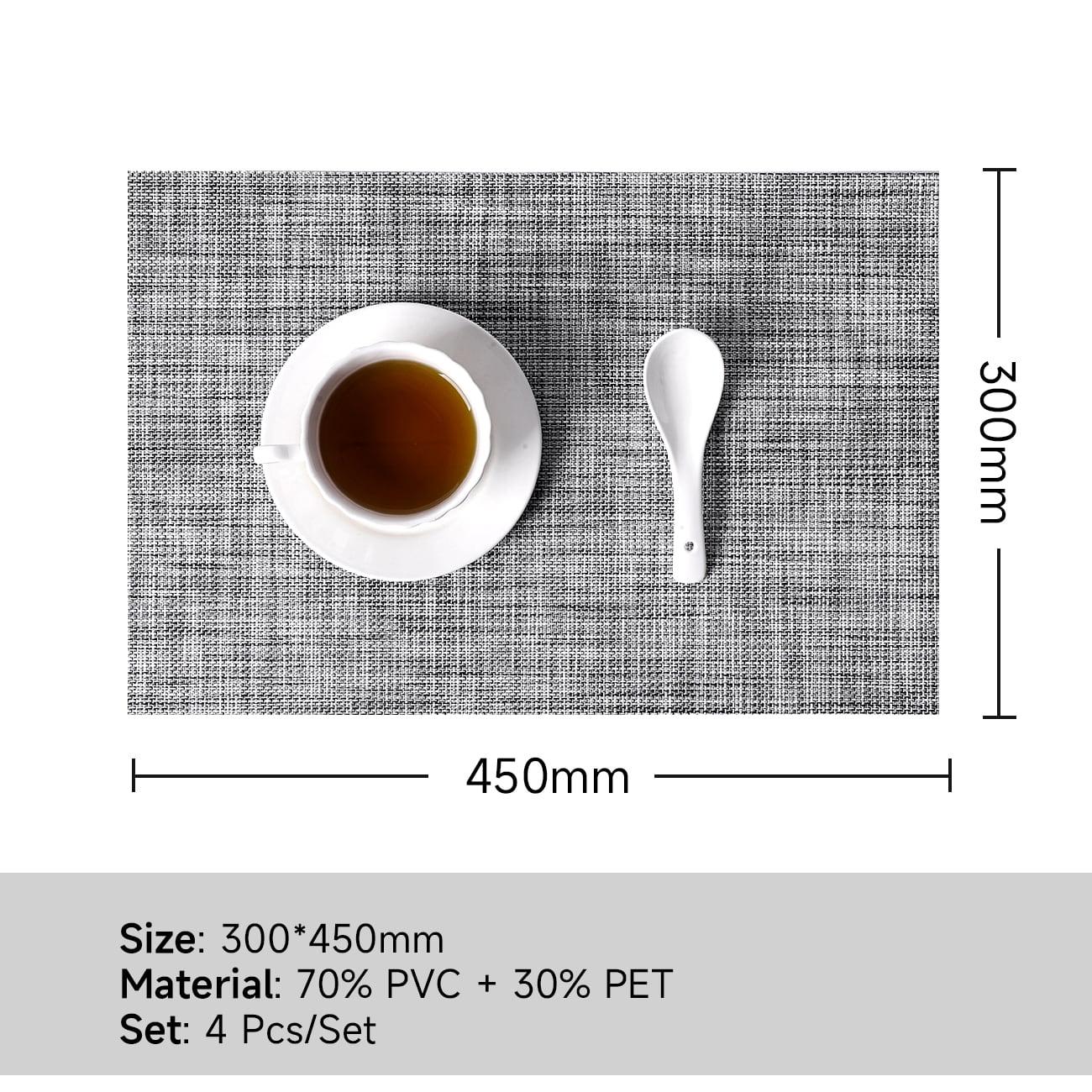 placemat 6970992289704-silver gray